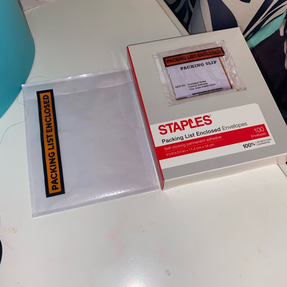 Packing List Enclosed Envelopes